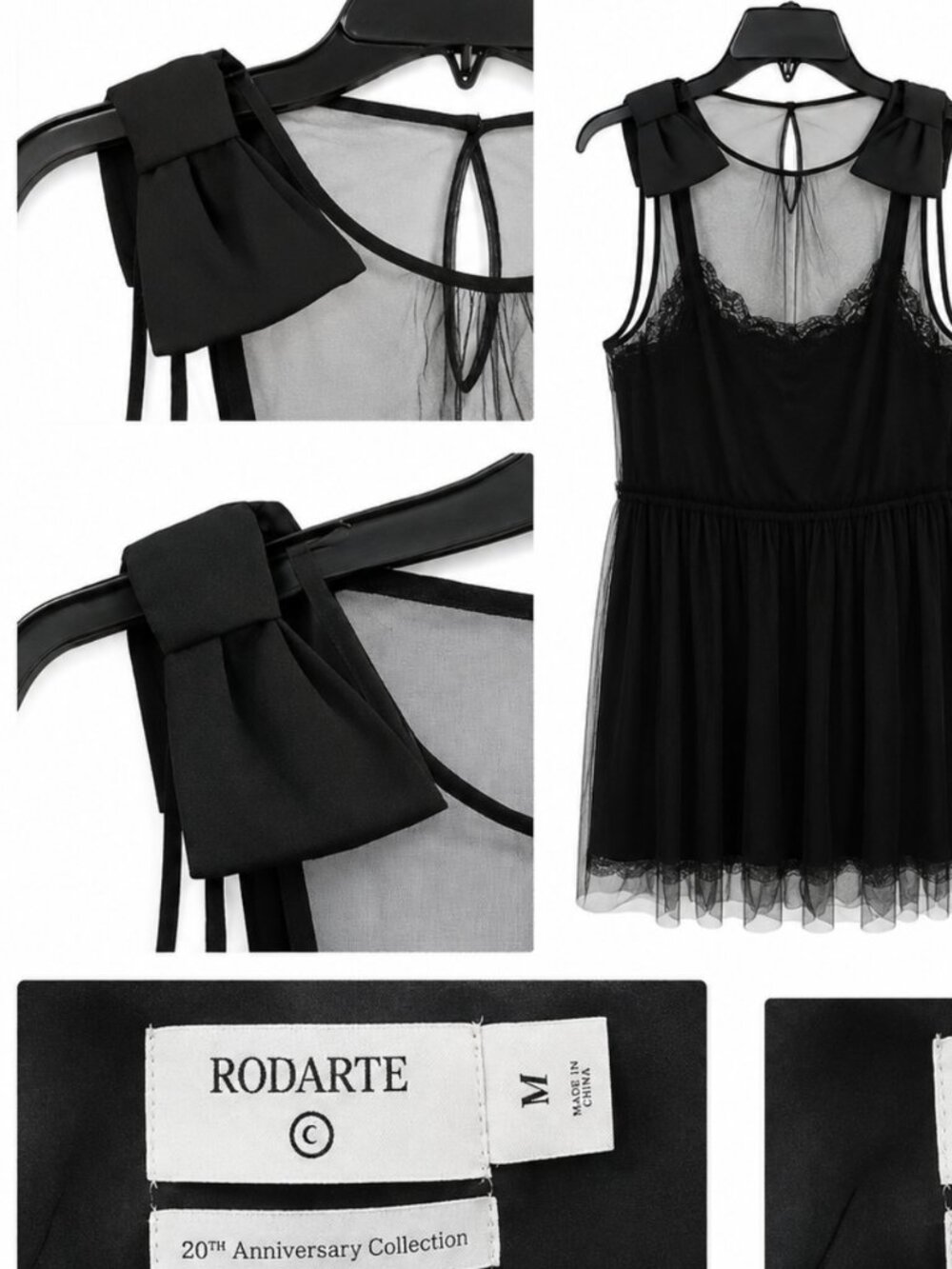 Rodarte for Target 20th Anniversary Black Sheer Lace Bow Tulle Dress M